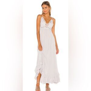 Free people one women’s xs adella slip dress maxi stardust fairy assymetric new